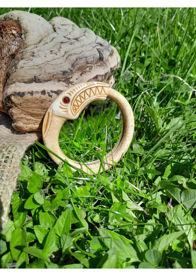 Viking mirror with Jormungand design