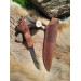 Functional Norse knife with hand-carved Dragon handle and leather sheath.