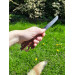 Functional Norse knife with hand-carved Dragon handle and leather sheath.