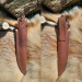 Functional Norse knife with hand-carved Dragon handle and leather sheath.