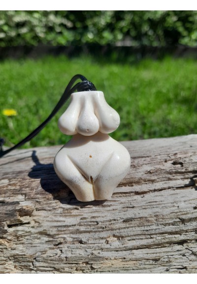 Unique handcrafted Three Breasted Woman amulet. Folklore. Goddess of abundance and fertility. Great Mother pendant