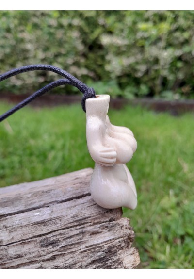 Unique handcrafted Three Breasted Woman amulet. Folklore. Goddess of abundance and fertility. Great Mother pendant