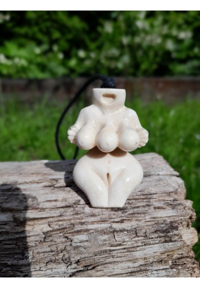 Unique handcrafted Three Breasted Woman amulet. Folklore. Goddess of abundance and fertility. Great Mother pendant