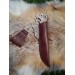 Vikings knife \ seax with leather sheath. Hand-carved Dragon handle. Hand-forged Carbon steel. 