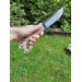 Vikings knife \ seax with leather sheath. Hand-carved Dragon handle. Hand-forged Carbon steel. 