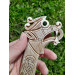 Vikings knife \ seax with leather sheath. Hand-carved Dragon handle. Hand-forged Carbon steel. 