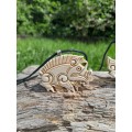 Hand-carved Boar amulet with Algiz rune.