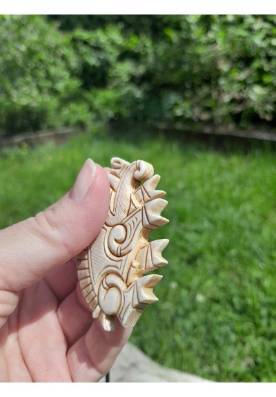 Viking, Celtic Boar jewelry. Norse Gullinbursti runic amulet. Antler hand-carved. Freyr talisman