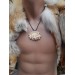 Hand-carved Boar amulet with Algiz rune.