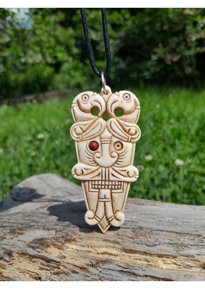 Viking inspired Odin pendant with Ravens.