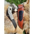 Handmade unique Viking knife "Fenrir chained" with leather sheath.