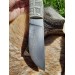 Handmade unique Viking knife "Fenrir chained" with leather sheath.