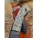 Handmade unique Viking knife "Fenrir chained" with leather sheath.