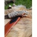 Handmade unique Viking knife "Fenrir chained" with leather sheath.