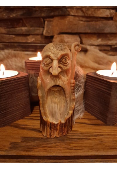 Exclusive hand-carved God Odin statue. Altar figurine of Odin. Norse Óðinn sculpture, Viking Allfather. Moose antlers hand-carved  Exclusive hand-carved God Odin statue. Altar figurine of Odin. Norse Óðinn sculpture, Viking Allfather. Moose antlers hand-carved