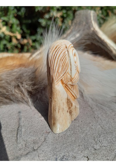 Exclusive hand-carved God Odin statue. The Allfather Norse God antler carving figurine