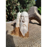 Exclusive hand-carved statue "God Odin with a spear". Norse God Odin Sculpture, The Allfather.