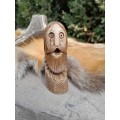 Odin Norse God moose antlers hand-carved statue.