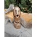 Odin Norse God moose antlers hand-carved statue.