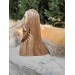 Odin Norse God moose antlers hand-carved statue.