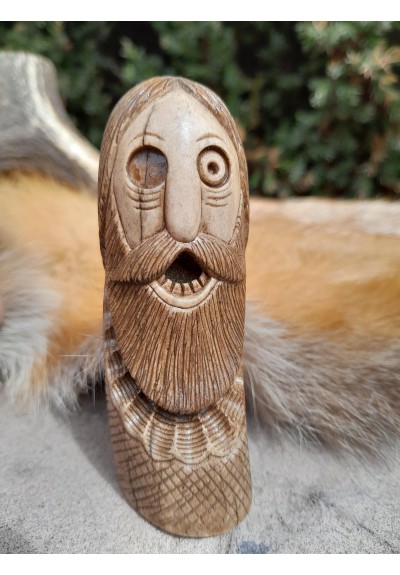 Norse\Germanic God Odin, The Allfather Statue, Norse God moose antlers hand-carved sculpture.