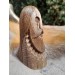 Odin Norse God moose antlers hand-carved statue.