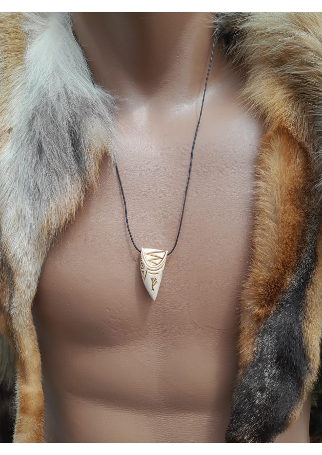 Dragon Viking amulet with runes.
