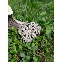 Vikings triskelion amulet with heads of a Boar, Raven and Wolf - moose antlers hand-carved