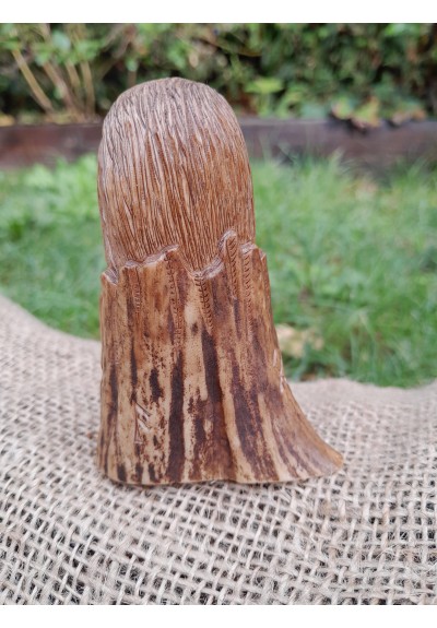 Exclusive hand-carved statue "God Odin". Figurine of Odin. Óðinn sculpture. Moose antlers hand-carved 