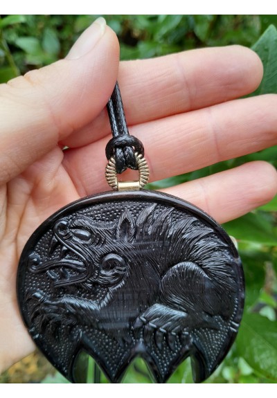 Hand-carved unique Viking Bear paw pendant. Norse mythology inspired pendant.