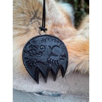 Hand-carved unique Viking Bear paw pendant. Norse mythology inspired pendant.