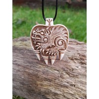 Hand-carved unique Viking Bear paw pendant. Norse mythology inspired pendant.