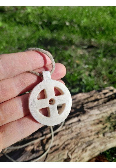 Hand-carved Odin Cross amulet. Viking Solar necklace. Pagan jewelry 