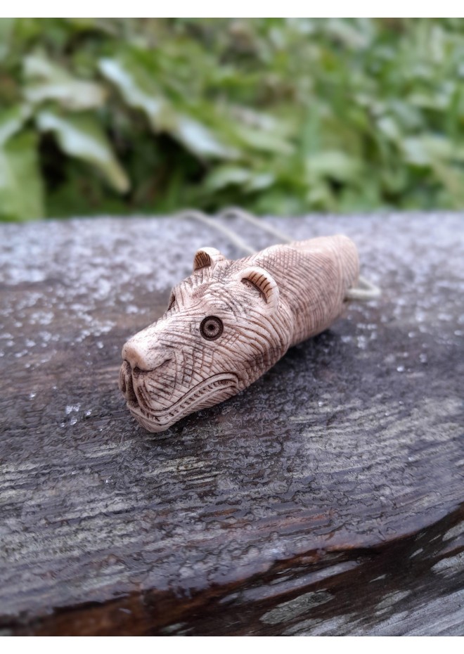 Viking bear warriors pendant. Berserker amulet. Hand-carved