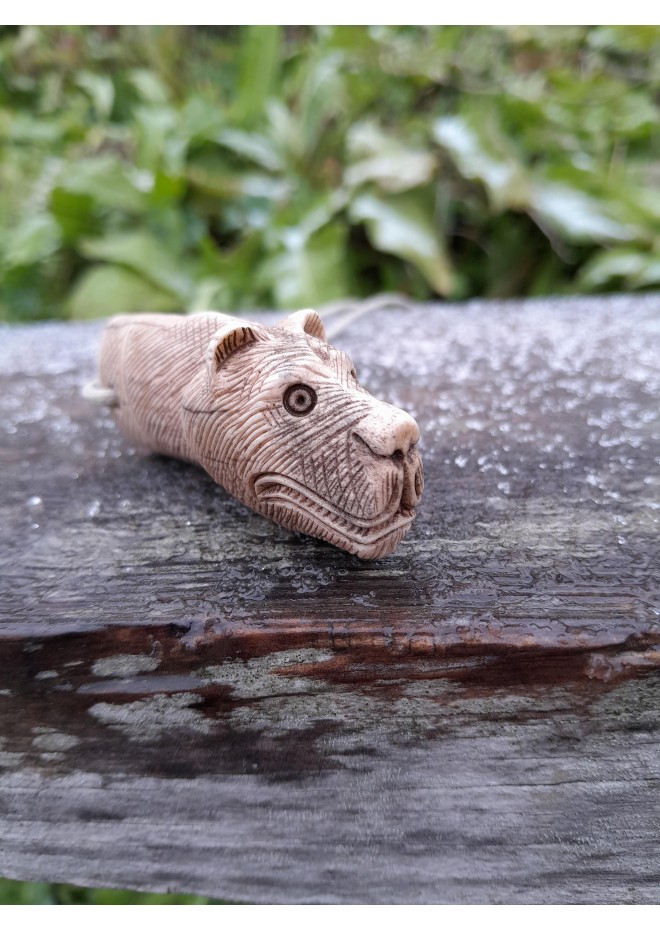 Viking bear warriors pendant. Berserker amulet. Hand-carved