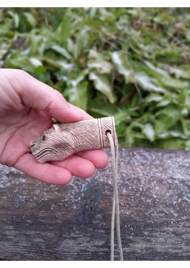 Viking bear warriors pendant. Berserker amulet. Hand-carved