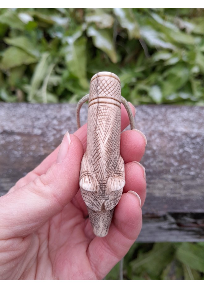 Viking bear warriors pendant. Berserker amulet. Hand-carved
