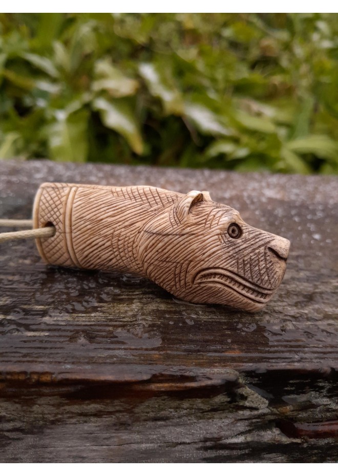 Viking bear warriors pendant. Berserker amulet. Hand-carved