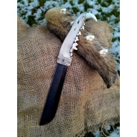 Handcrafted Leuku knife. Jaw bone handle & carbon steel blade