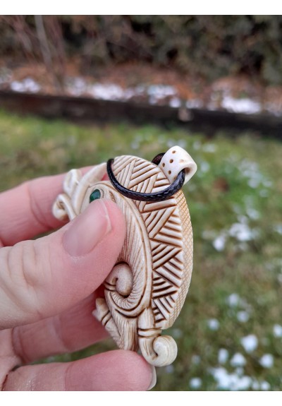 Viking or Celtic Boar necklace. Antler hand-carved