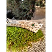 Fenrir Viking Wolf pendant. Antler hand-carved