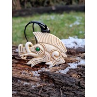 Viking inspired Boar amulet crafted from moose antler