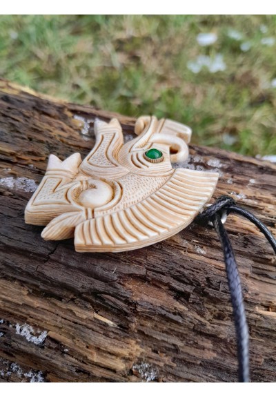 Viking inspired Boar amulet crafted from moose antler
