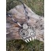 Hand-carved Wolf paw amulet – helm of awe & algiz rune