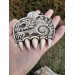 Hand-carved Wolf paw amulet – helm of awe & algiz rune
