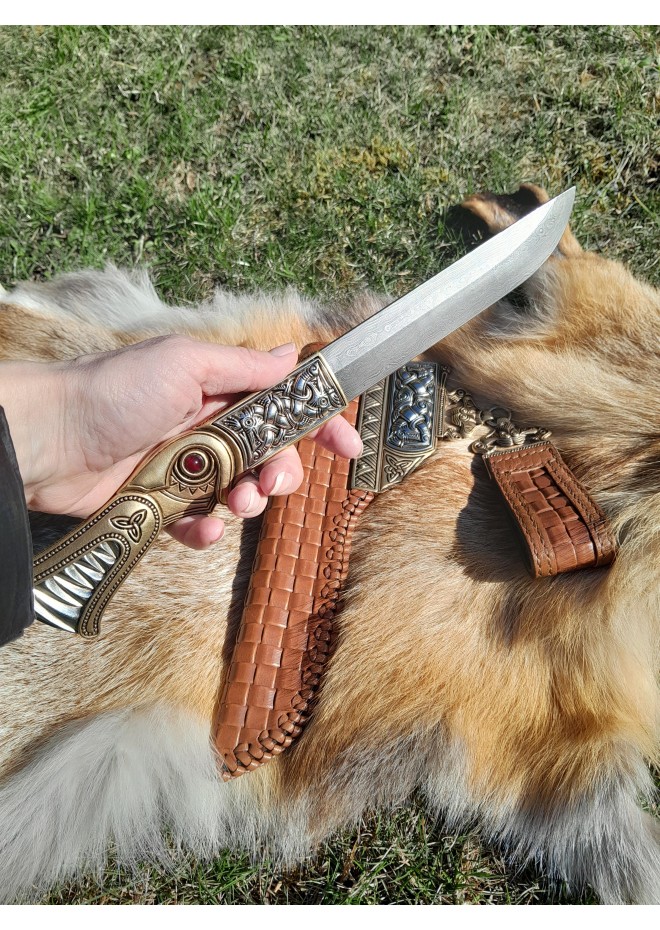 Hand-Forged Anglo-Saxon Scramasax. Norse knife.