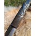 Hand-forged Norse knife with Raven's head hilt & leather sheath