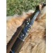Hand-forged Norse knife with Raven's head hilt & leather sheath
