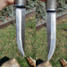 Hand-forged Norse knife with Raven's head hilt & leather sheath