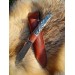 Viking seax Raven. Hand-forged Damascus steel & leather sheath 